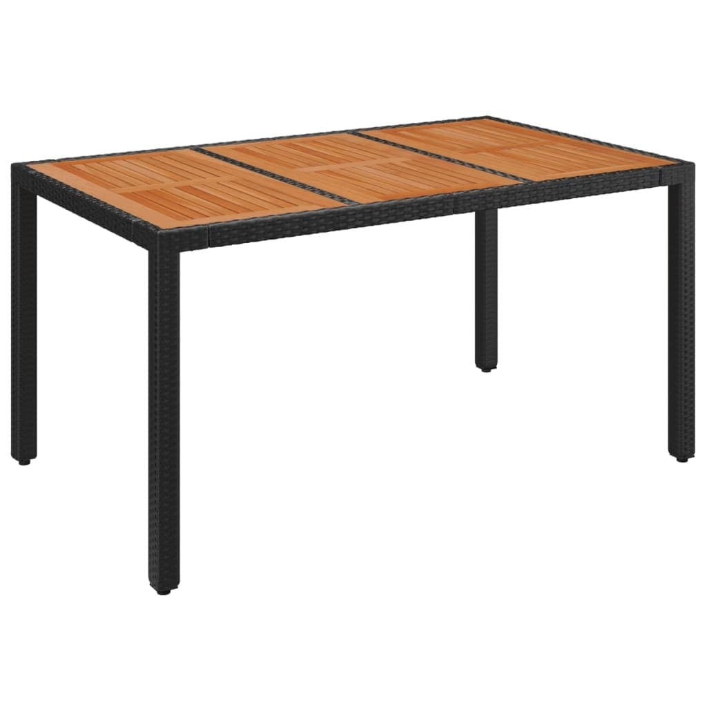 7 Piece Black Garden Dining Set with Cushions