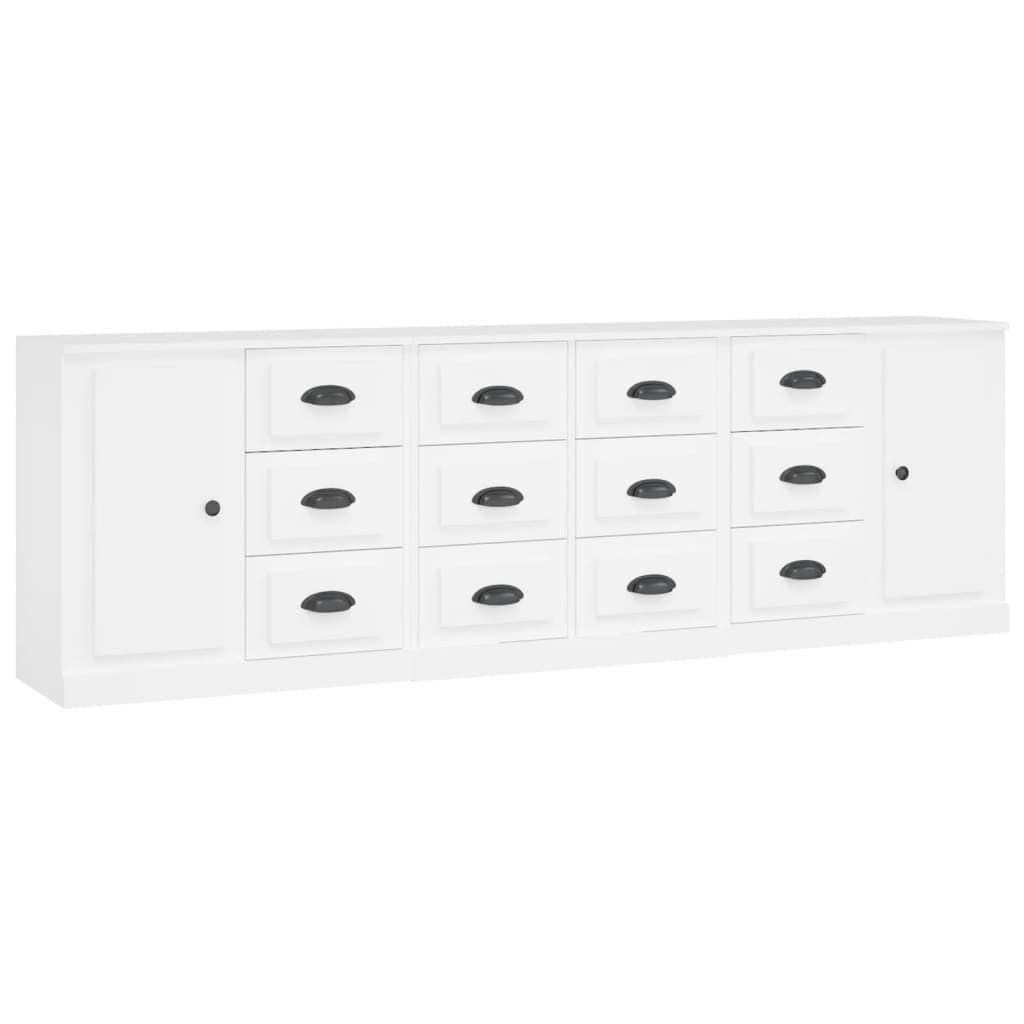 White Engineered Wood Sideboard Cabinet