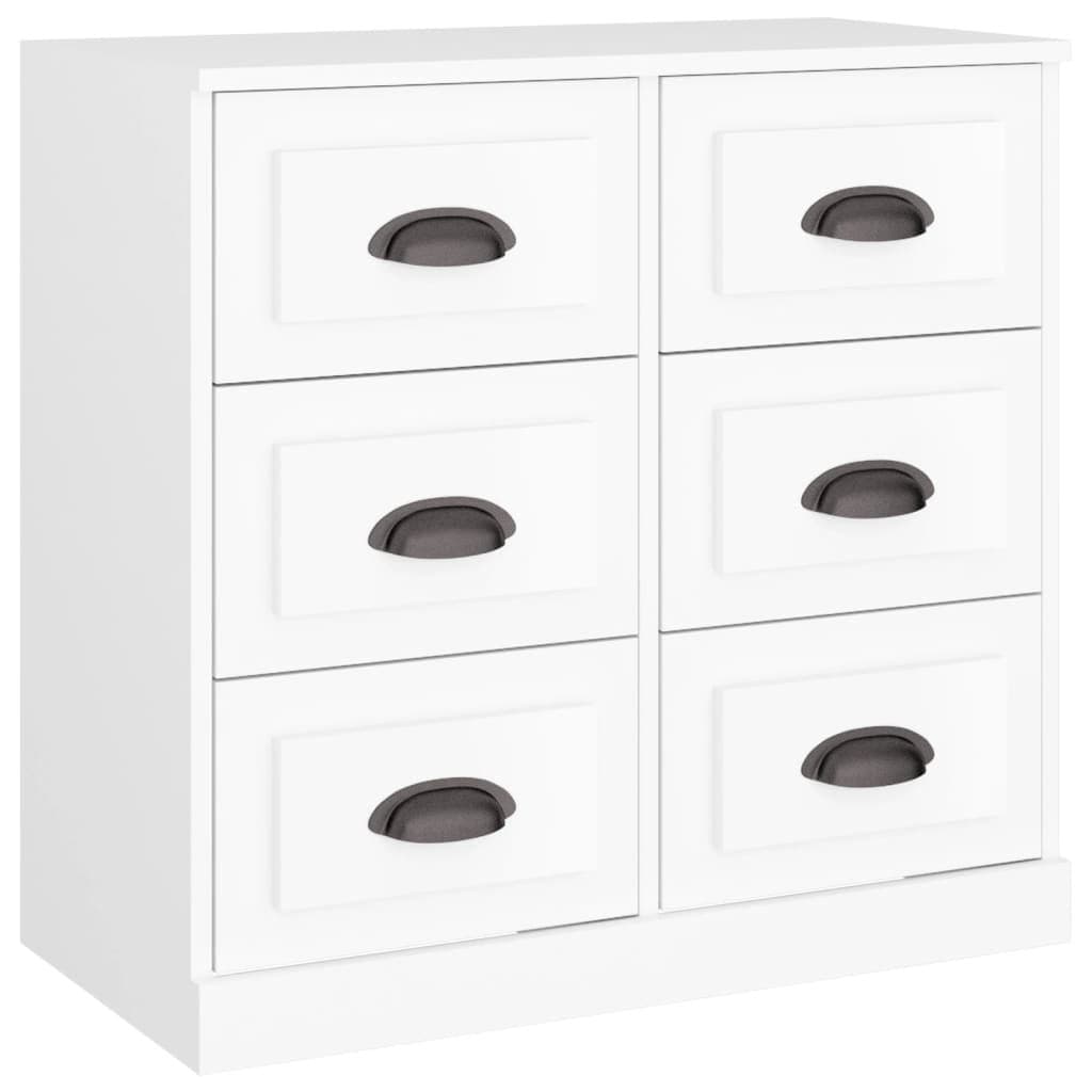 White Engineered Wood Sideboard Cabinet