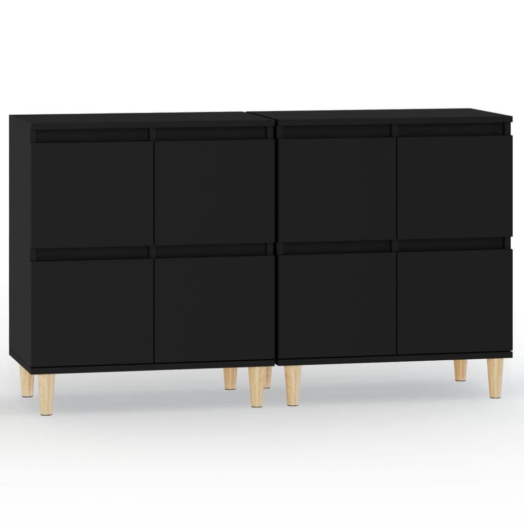 Black Sideboard Cabinet Set for Storage