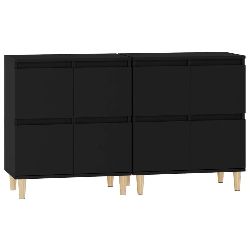 Black Sideboard Cabinet Set for Storage