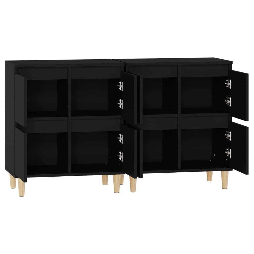 Black Sideboard Cabinet Set for Storage
