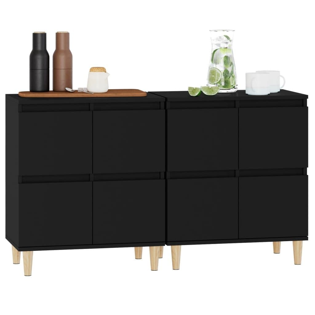 Black Sideboard Cabinet Set for Storage