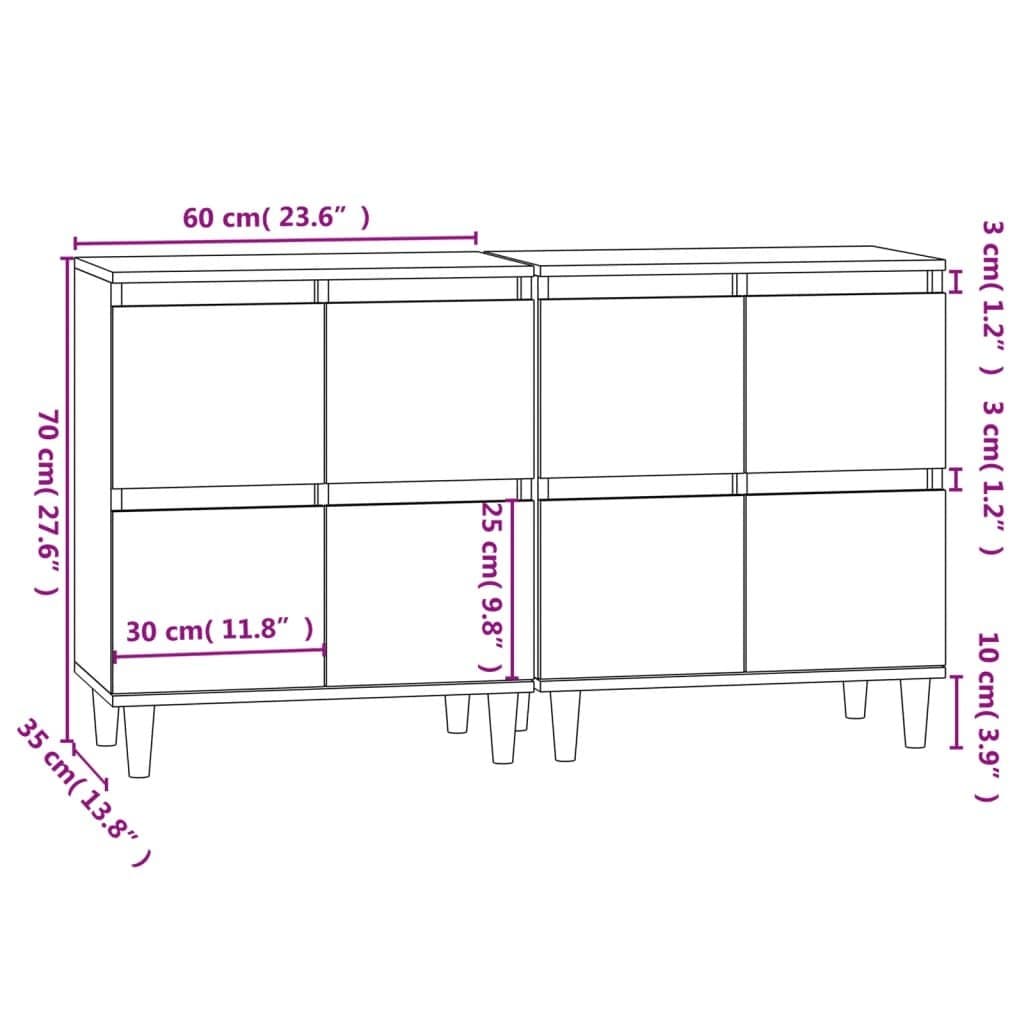 Black Sideboard Cabinet Set for Storage