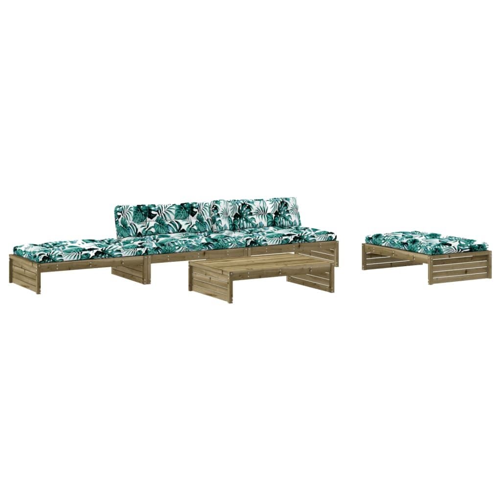5-Piece Outdoor Wooden Garden Lounge Set with Cushions