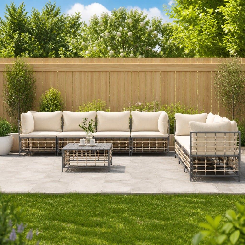 8-Piece Garden Lounge Set with Cushions in Anthracite