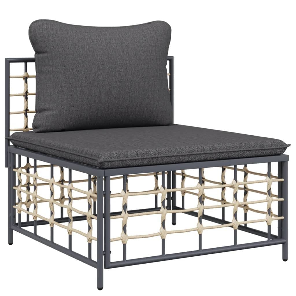 8-Piece Poly Rattan Sofa Set for Outdoor Lounging