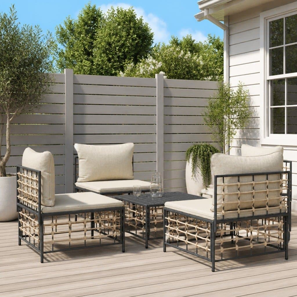 5 Piece Outdoor Lounge Set with Cushions
