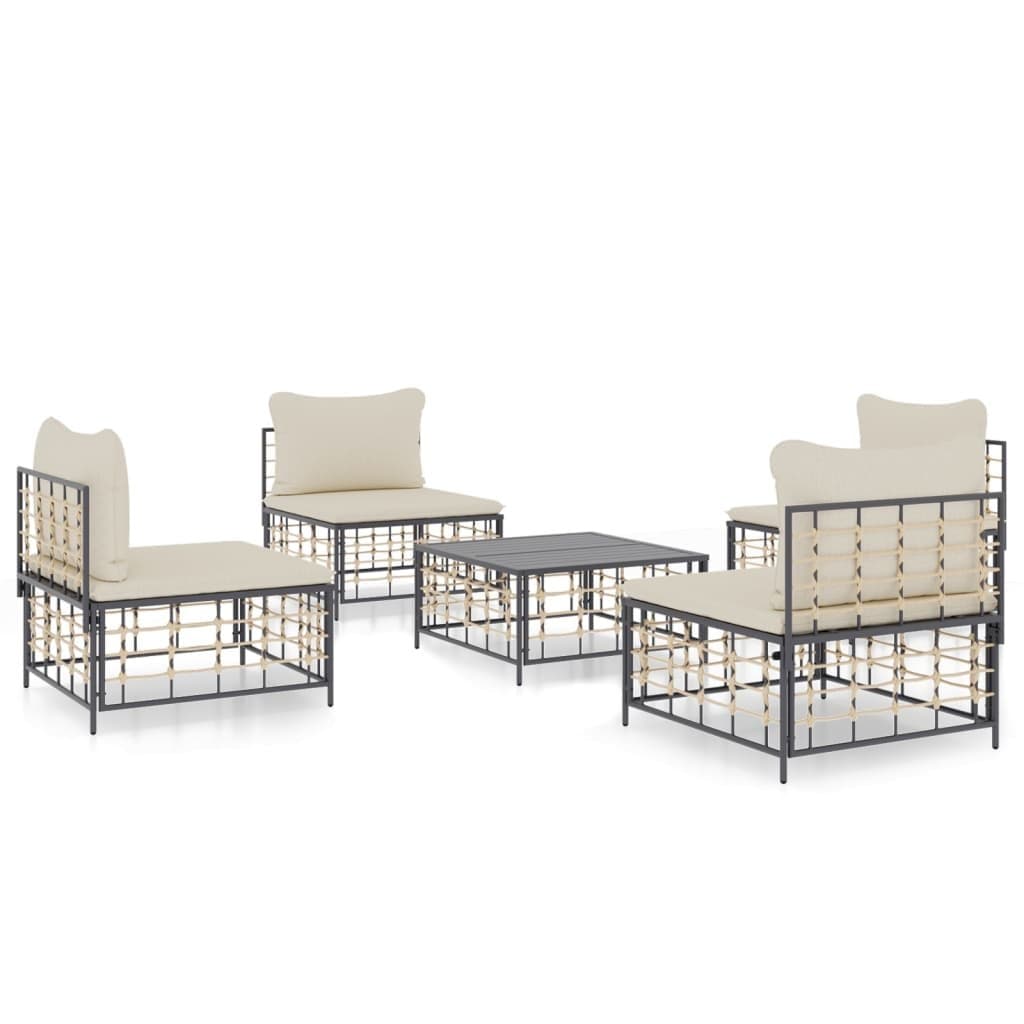 5 Piece Outdoor Lounge Set with Cushions
