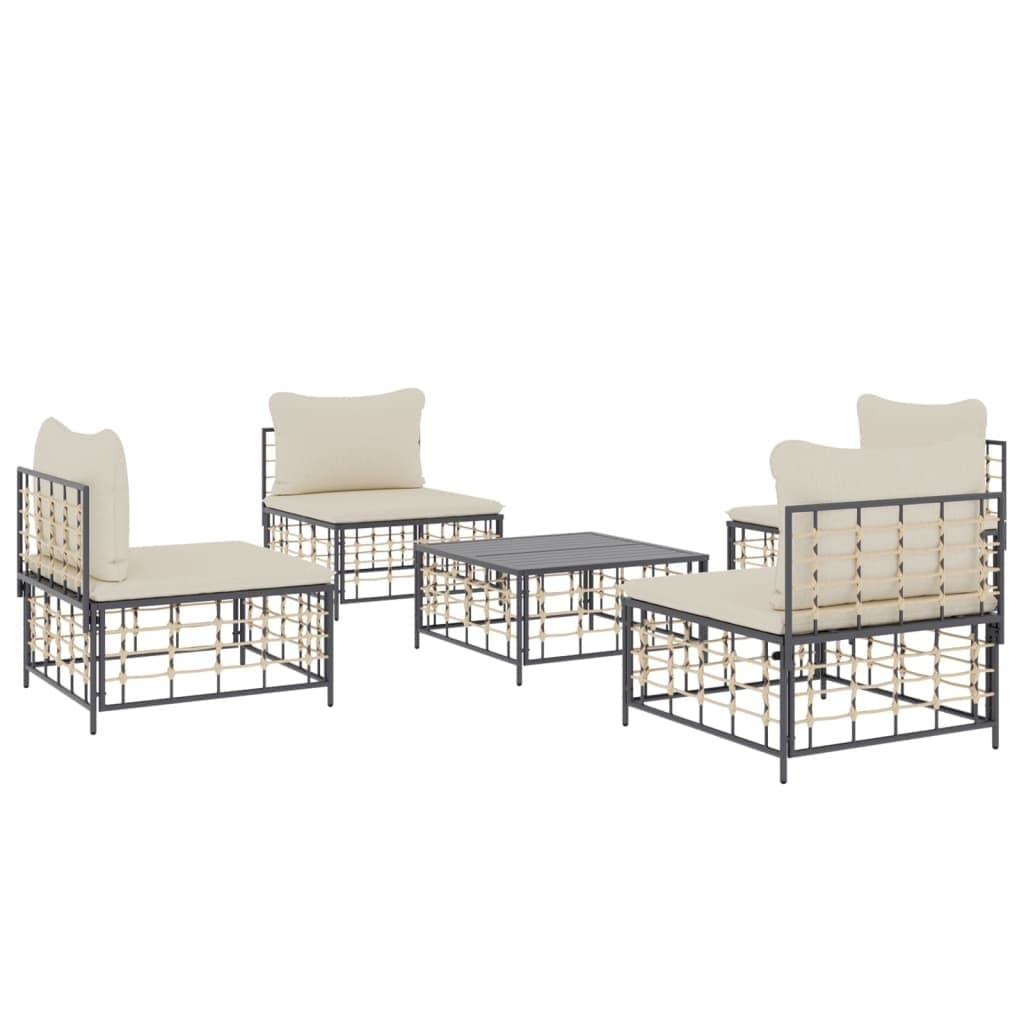 5 Piece Outdoor Lounge Set with Cushions