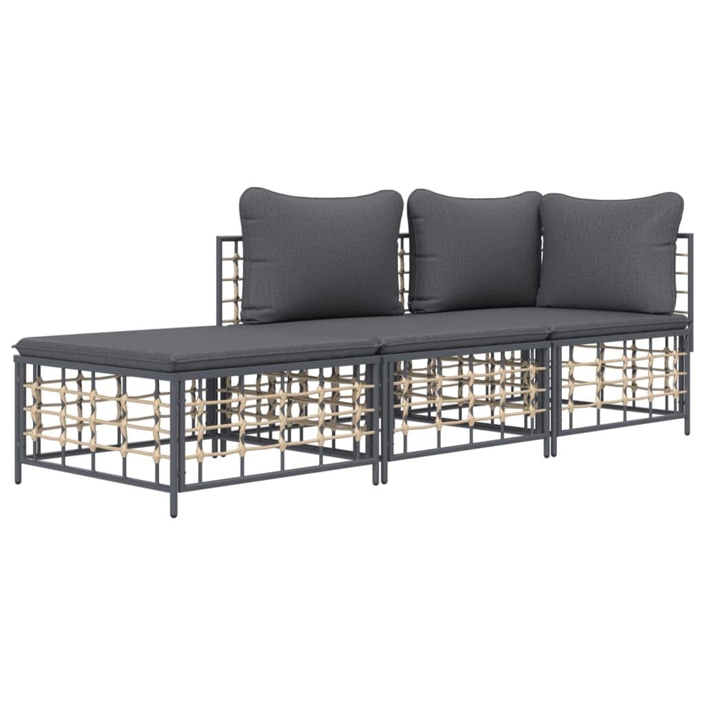 3-Piece Outdoor Garden Lounge Set with Cushions