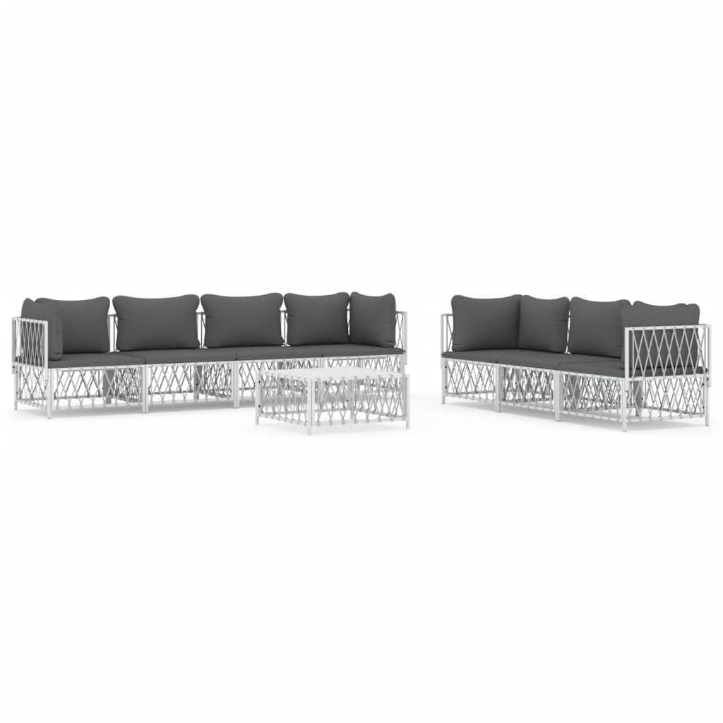 Outdoor Modular Sofa Set 8 Pieces with Steel Frame