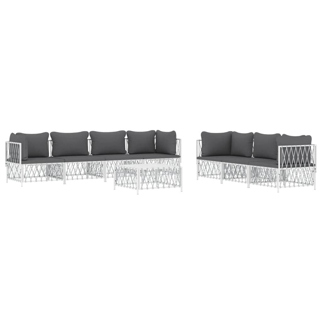 Outdoor Modular Sofa Set 8 Pieces with Steel Frame