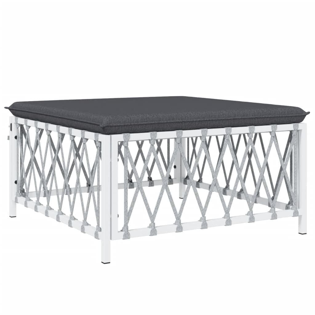 6 Piece White Steel Frame Garden Lounge Set