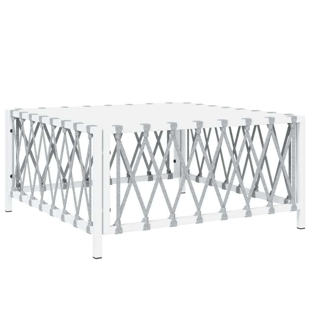 6 Piece White Steel Frame Garden Lounge Set