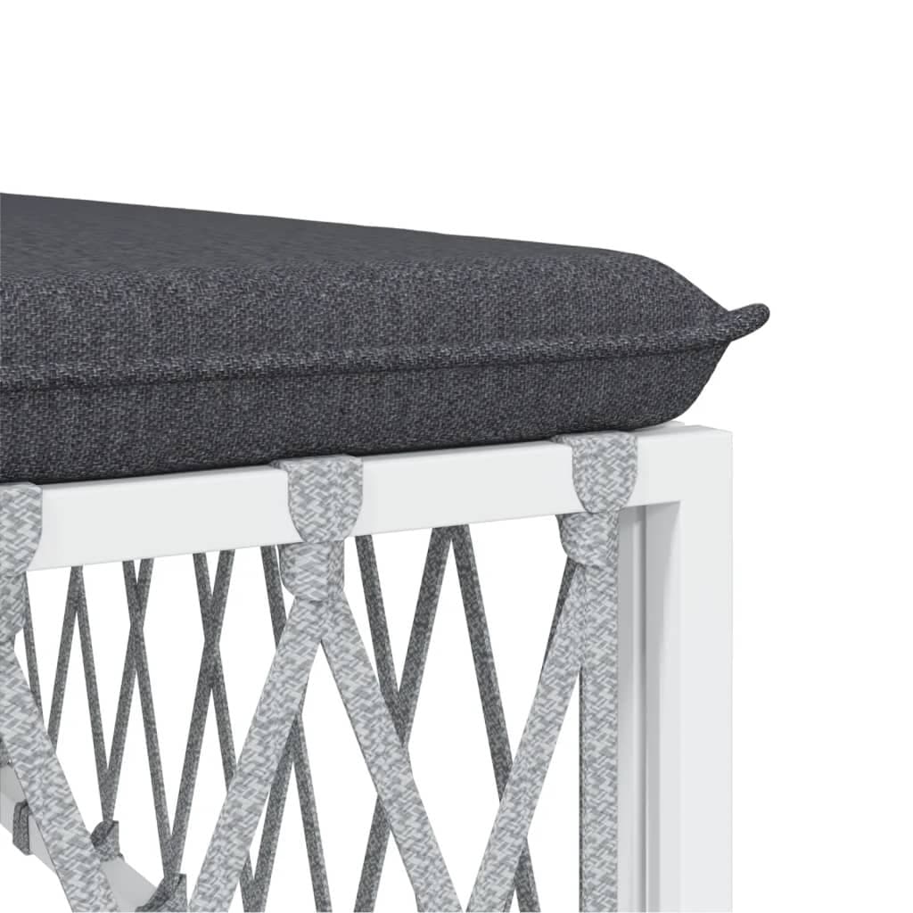 6 Piece White Steel Frame Garden Lounge Set