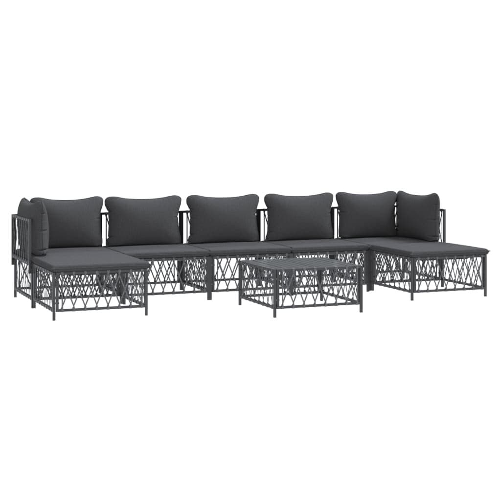 Garden Lounge Set 8 Piece Modular Outdoor Furniture with Cushions Anthracite