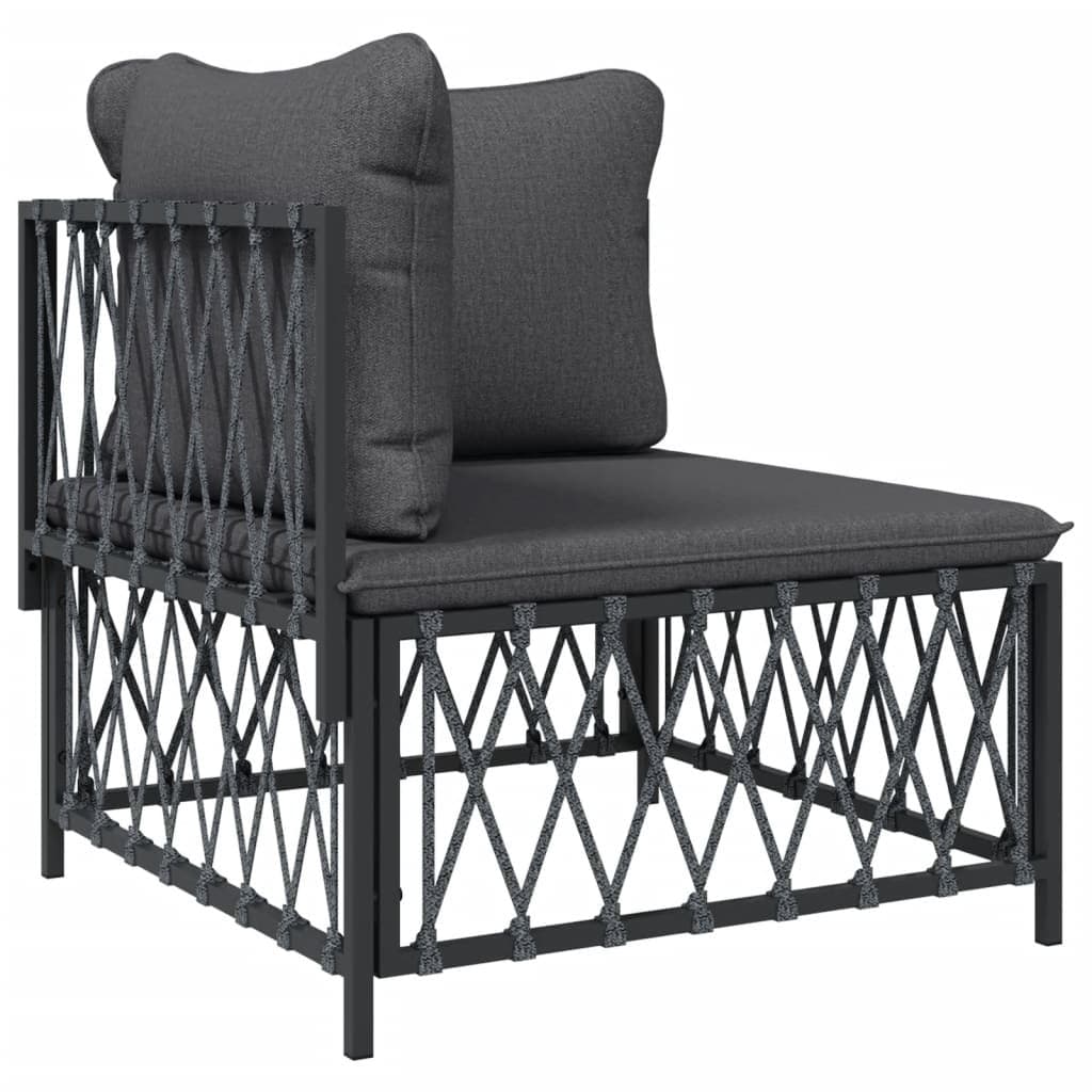 Garden Lounge Set 8 Piece Modular Outdoor Furniture with Cushions Anthracite