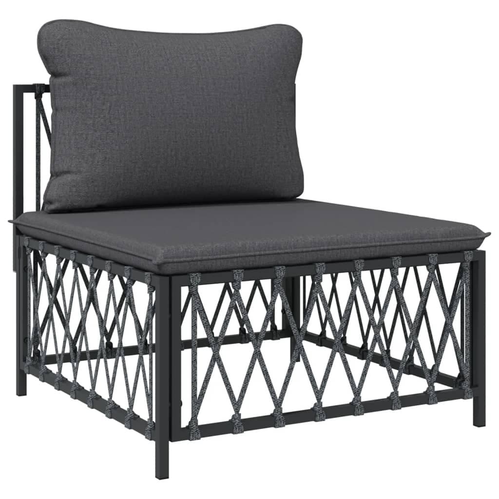 Garden Lounge Set 8 Piece Modular Outdoor Furniture with Cushions Anthracite