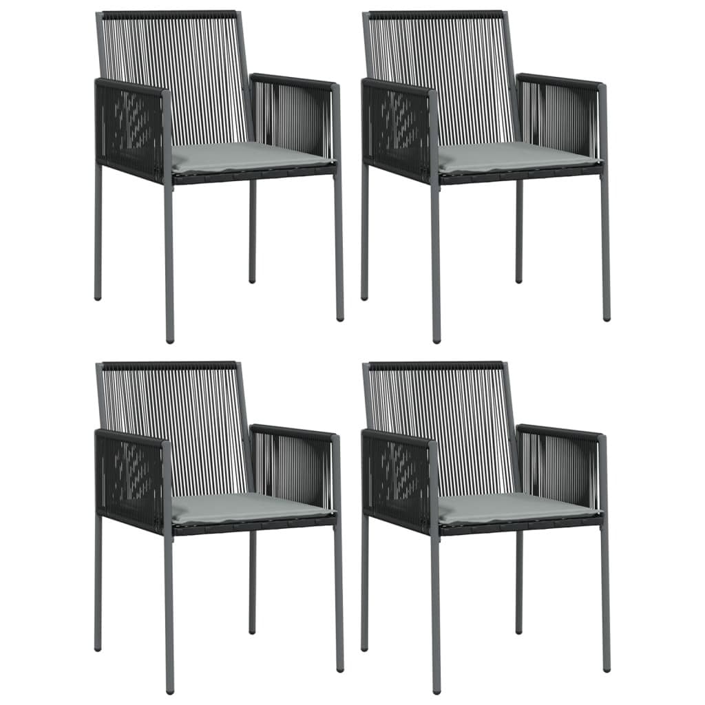 5 Piece Garden Dining Set in Black Rattan