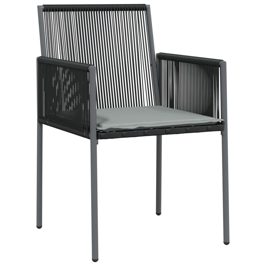 5 Piece Garden Dining Set in Black Rattan