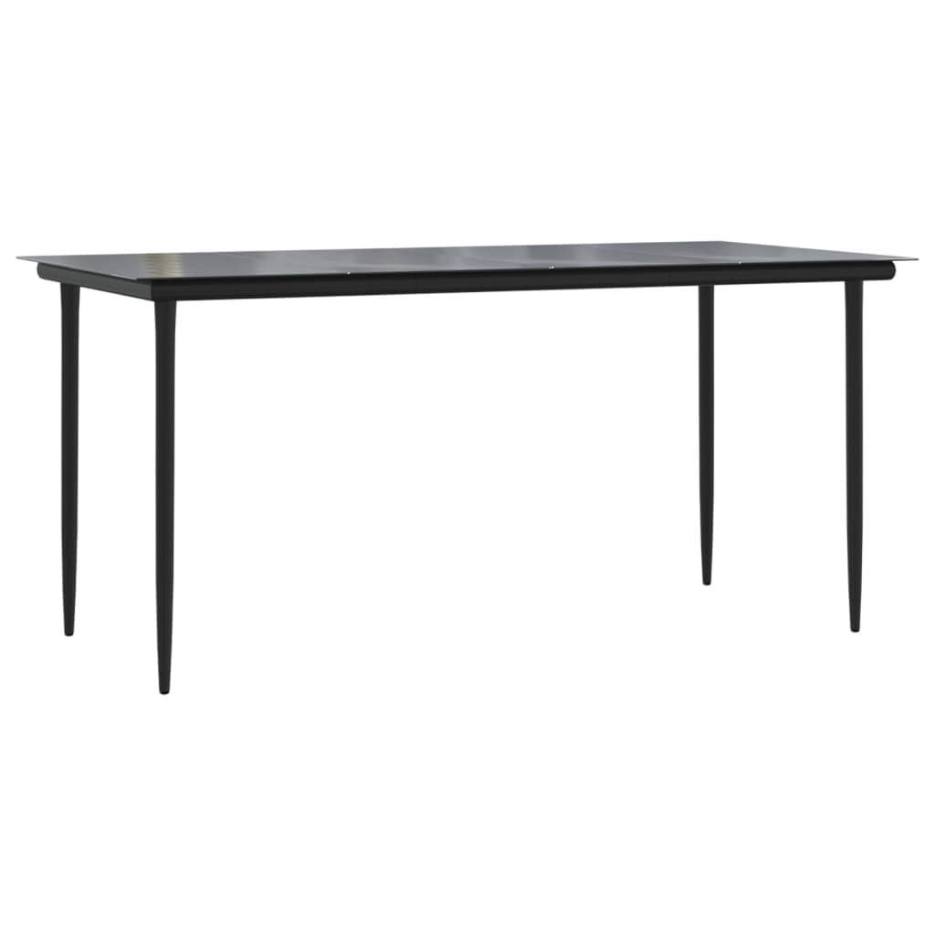 5 Piece Garden Dining Set in Black Rattan