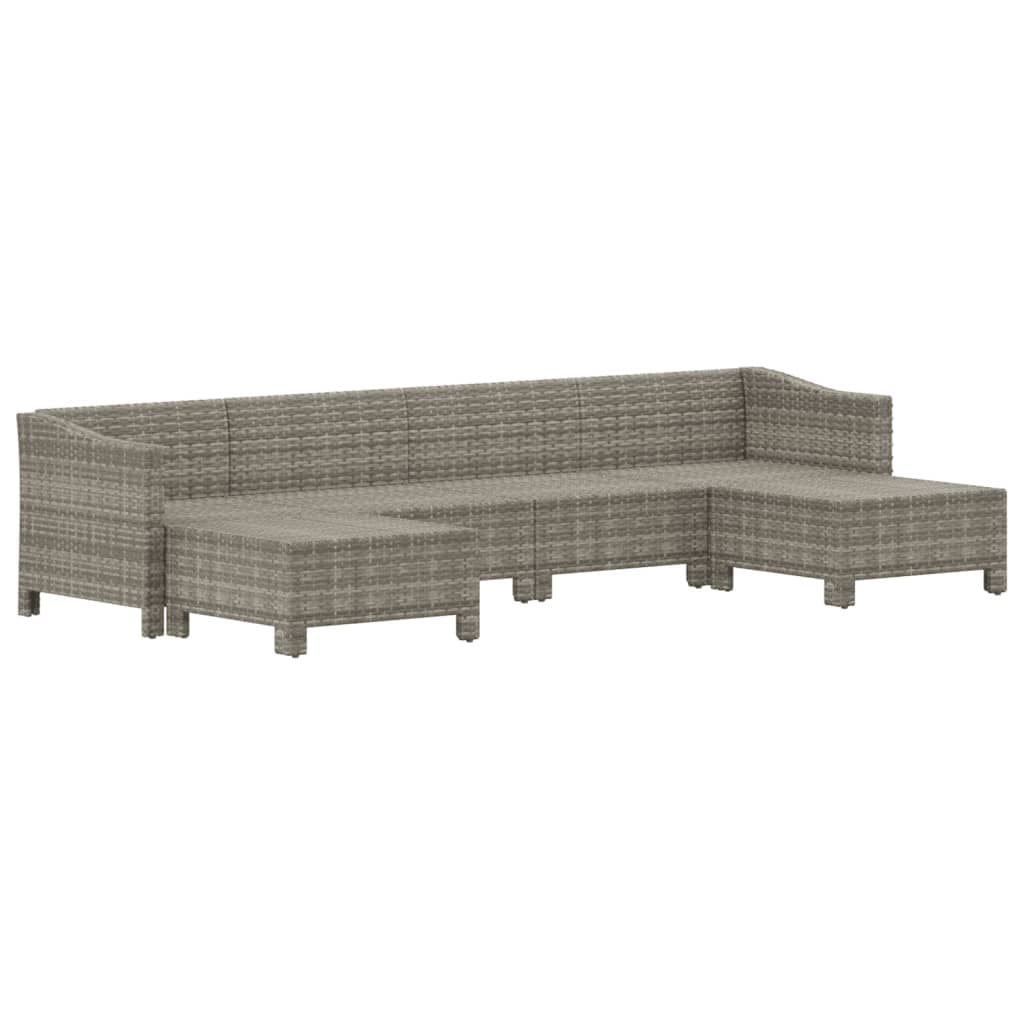 6 Piece Outdoor Furniture Set with Cushions in Grey