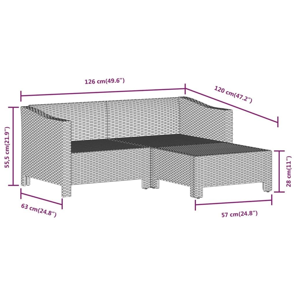6 Piece Outdoor Furniture Set with Cushions in Grey