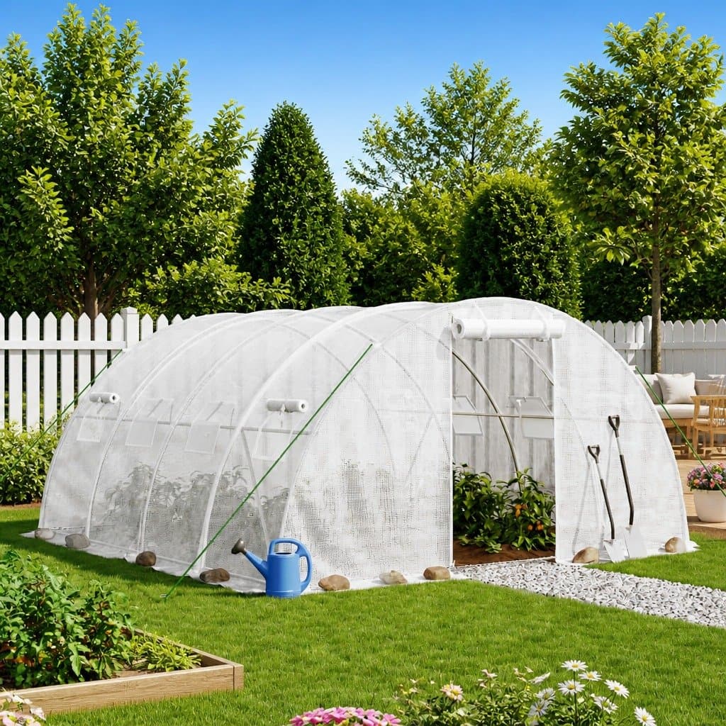 4x4x2m Greenhouse with Steel Frame and PE Cover