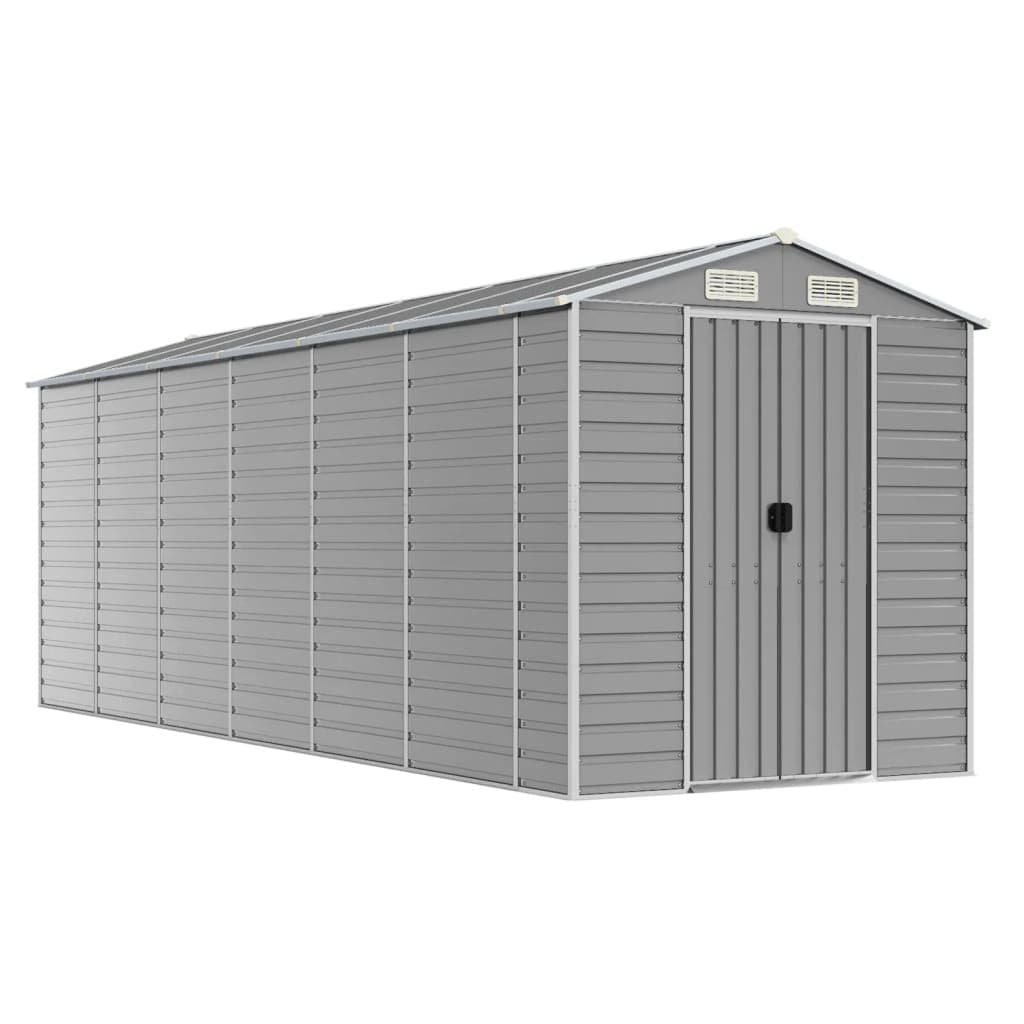 Grey Outdoor Garden Shed with Galvanised Steel Construction