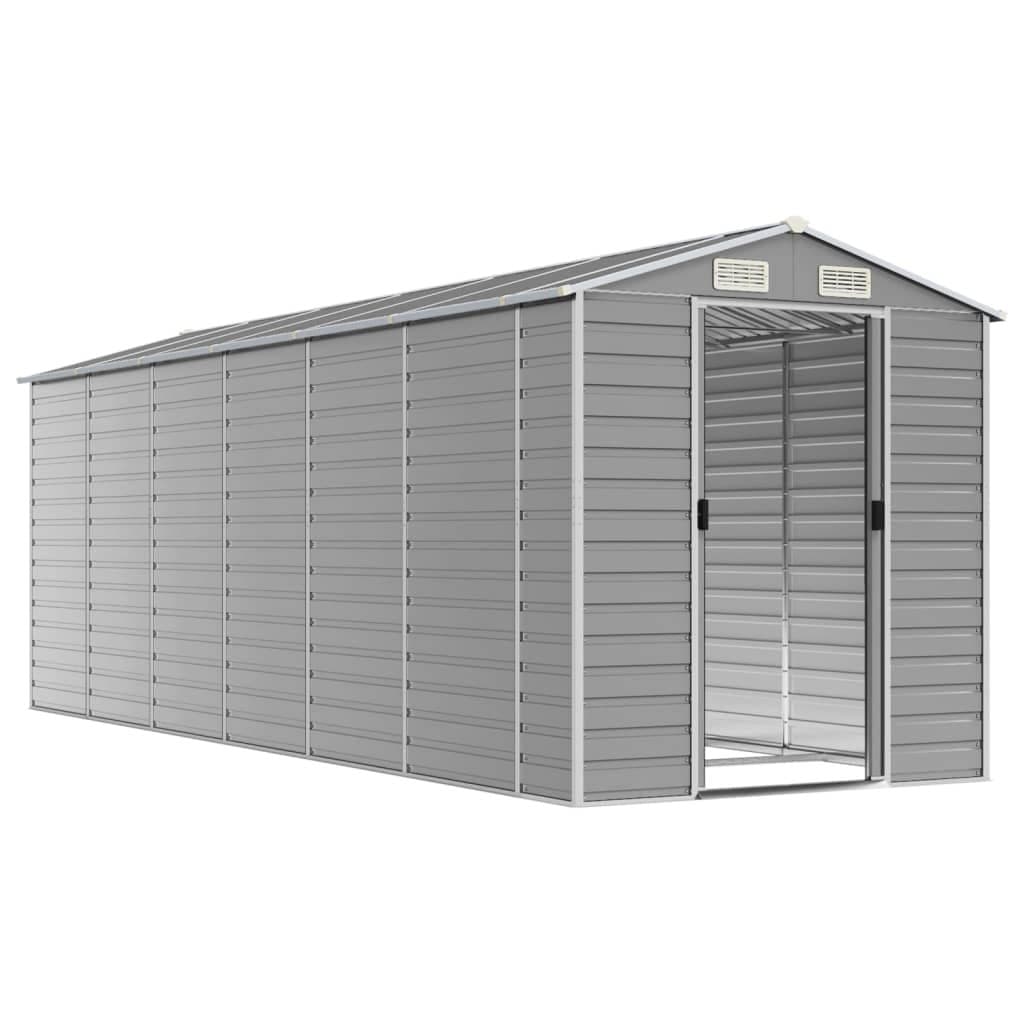 Grey Outdoor Garden Shed with Galvanised Steel Construction