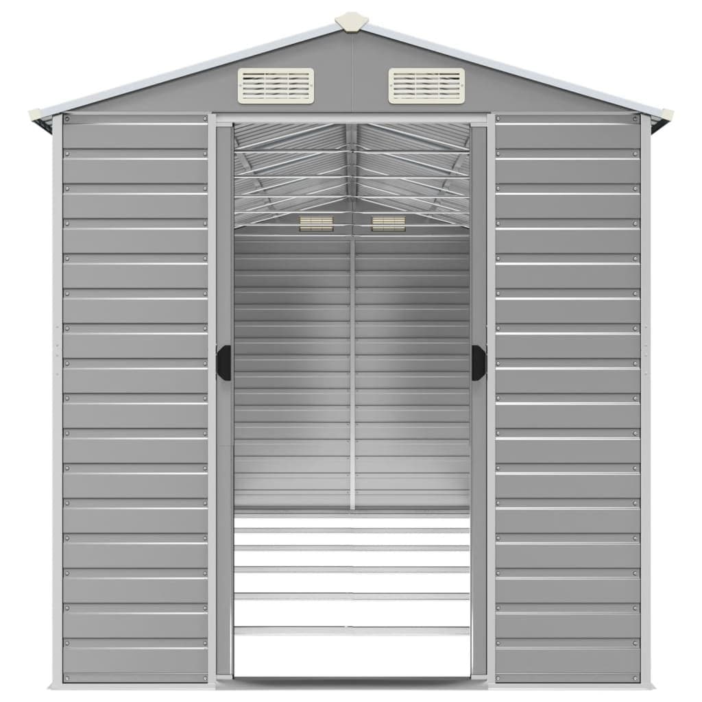 Grey Outdoor Garden Shed with Galvanised Steel Construction
