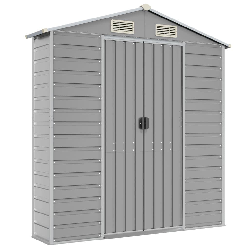 Grey Outdoor Garden Shed with Galvanised Steel Construction