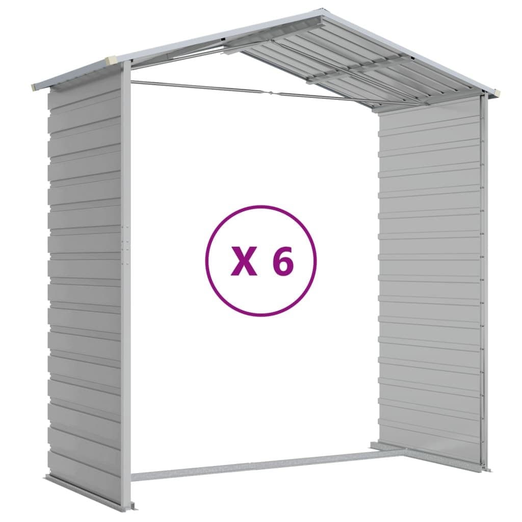 Grey Outdoor Garden Shed with Galvanised Steel Construction