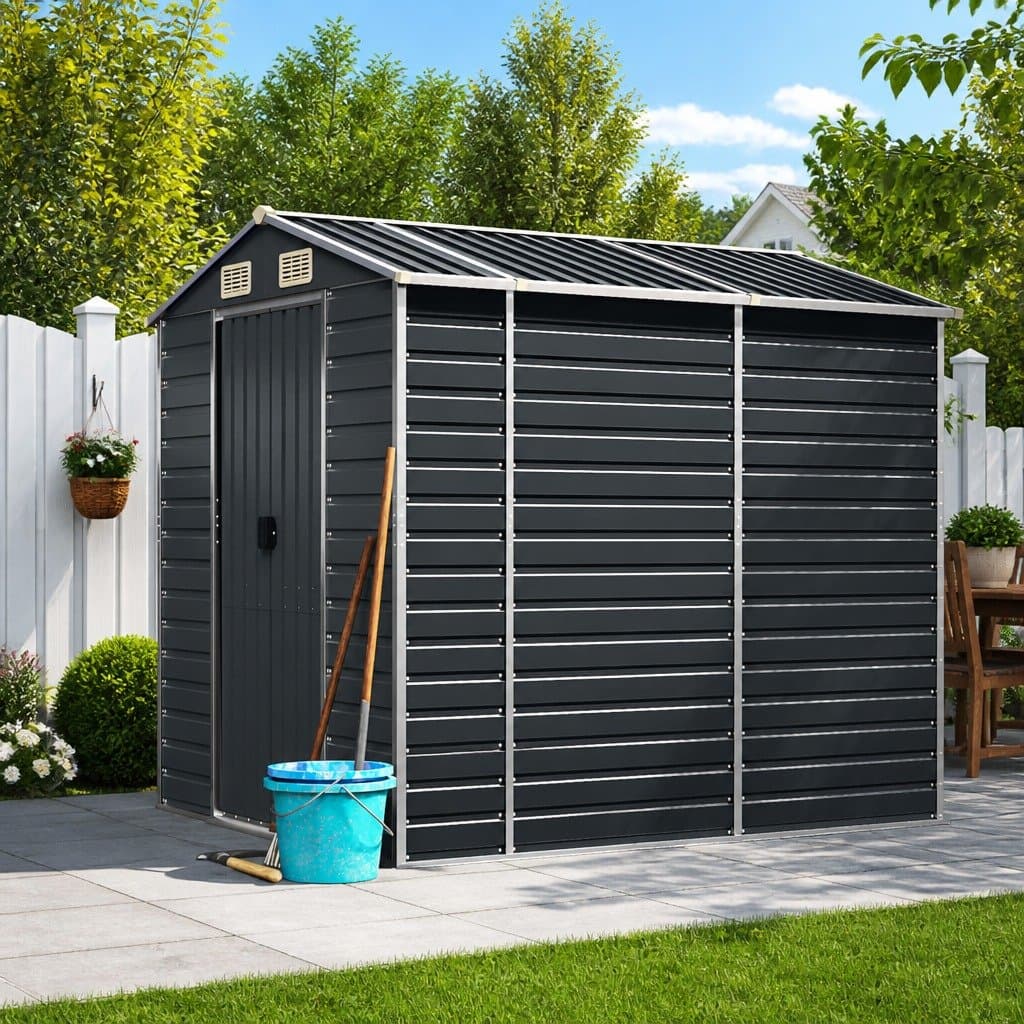 Metal Garden Shed in Anthracite for Storage