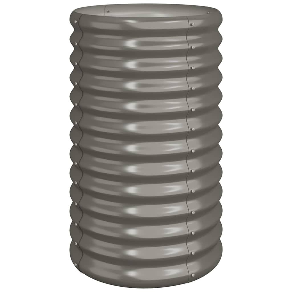 Garden Planter Raised Bed Outdoor Flower Pot Sturdy Steel Grey Balcony Patio