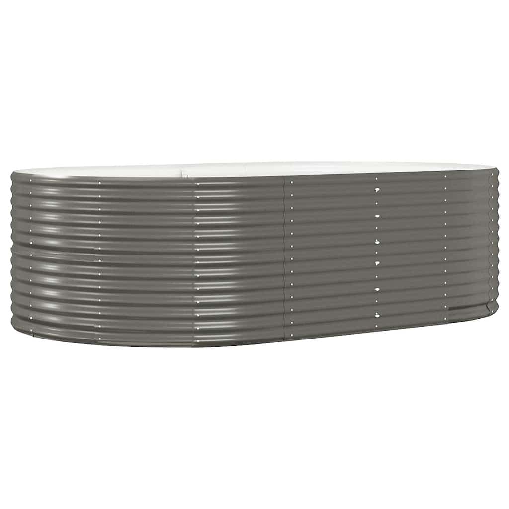 Raised Garden Bed Grey Galvanised Steel Frame