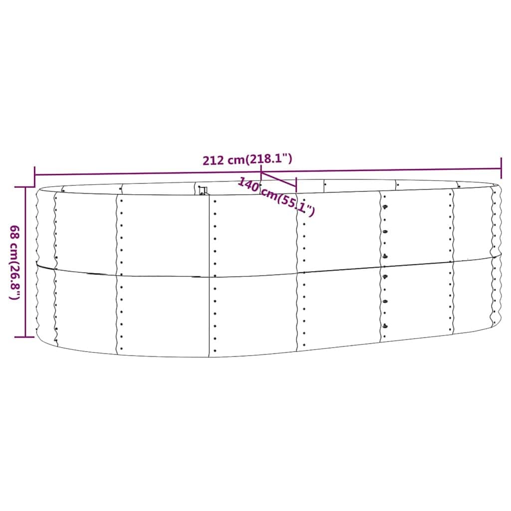 Raised Garden Bed Grey Galvanised Steel Frame