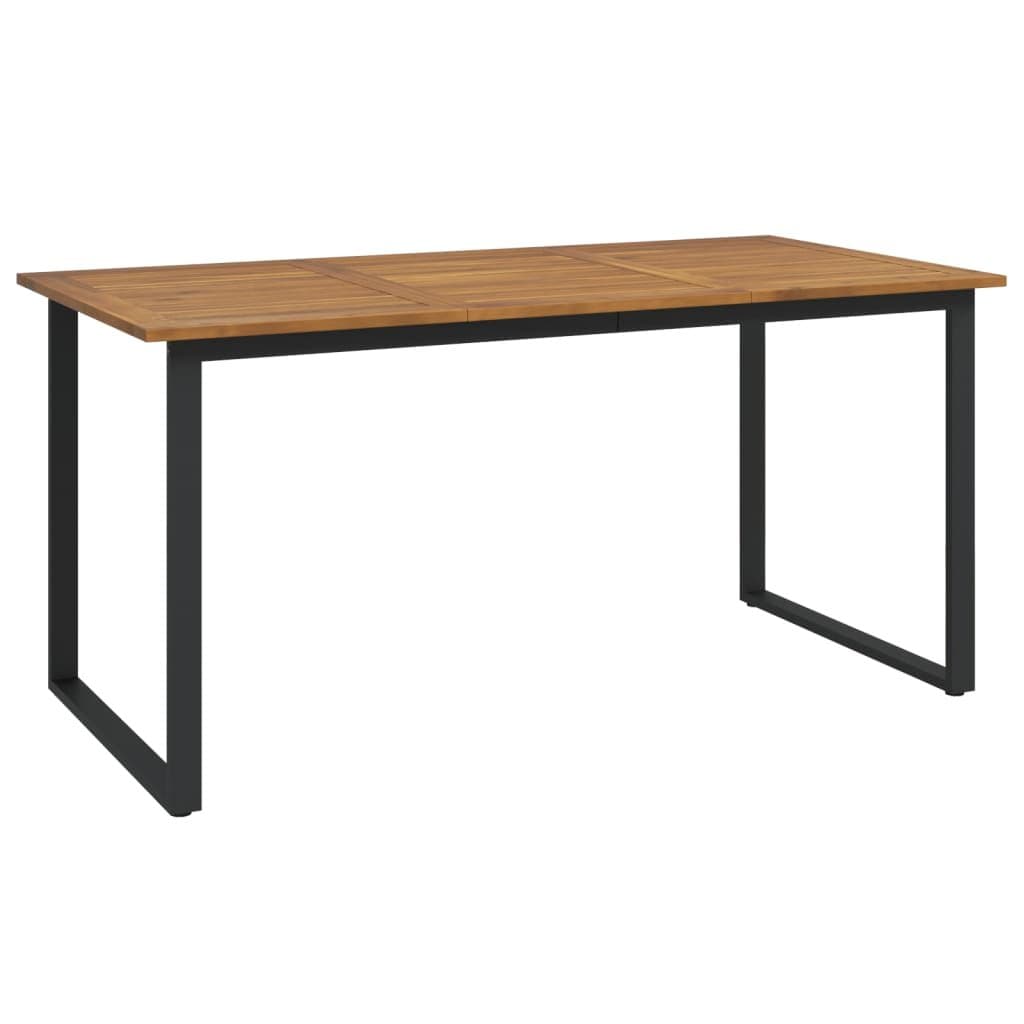 Solid Acacia Wood Outdoor Garden Table with U-Shaped Legs