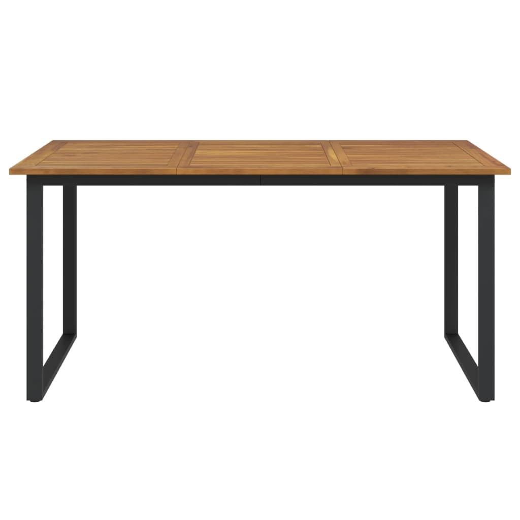 Solid Acacia Wood Outdoor Garden Table with U-Shaped Legs