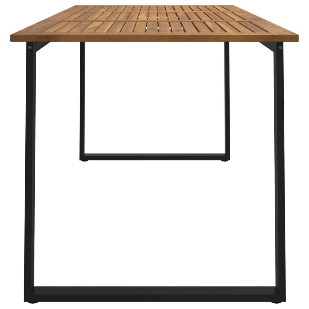 Solid Acacia Wood Outdoor Garden Table with U-Shaped Legs