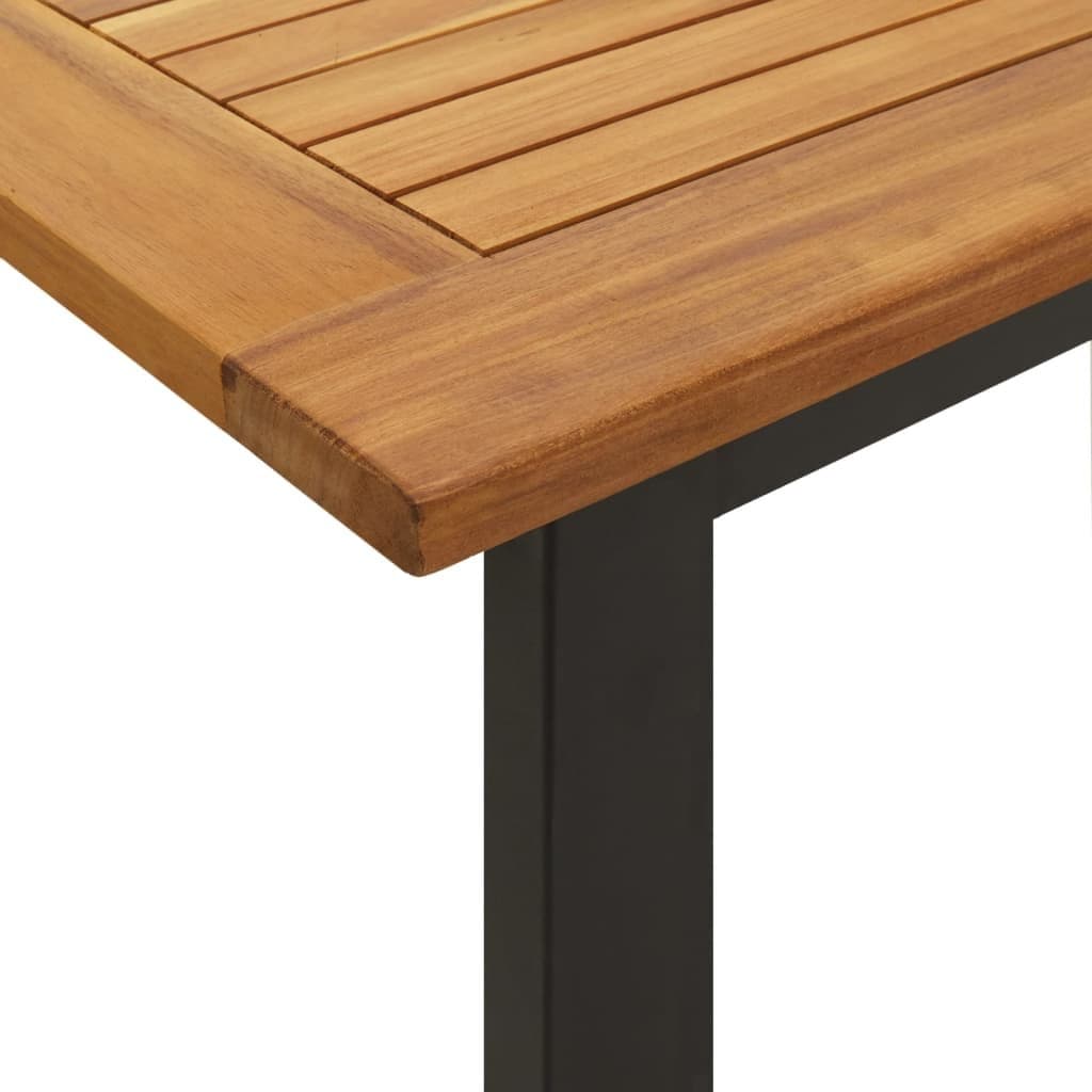 Solid Acacia Wood Outdoor Garden Table with U-Shaped Legs