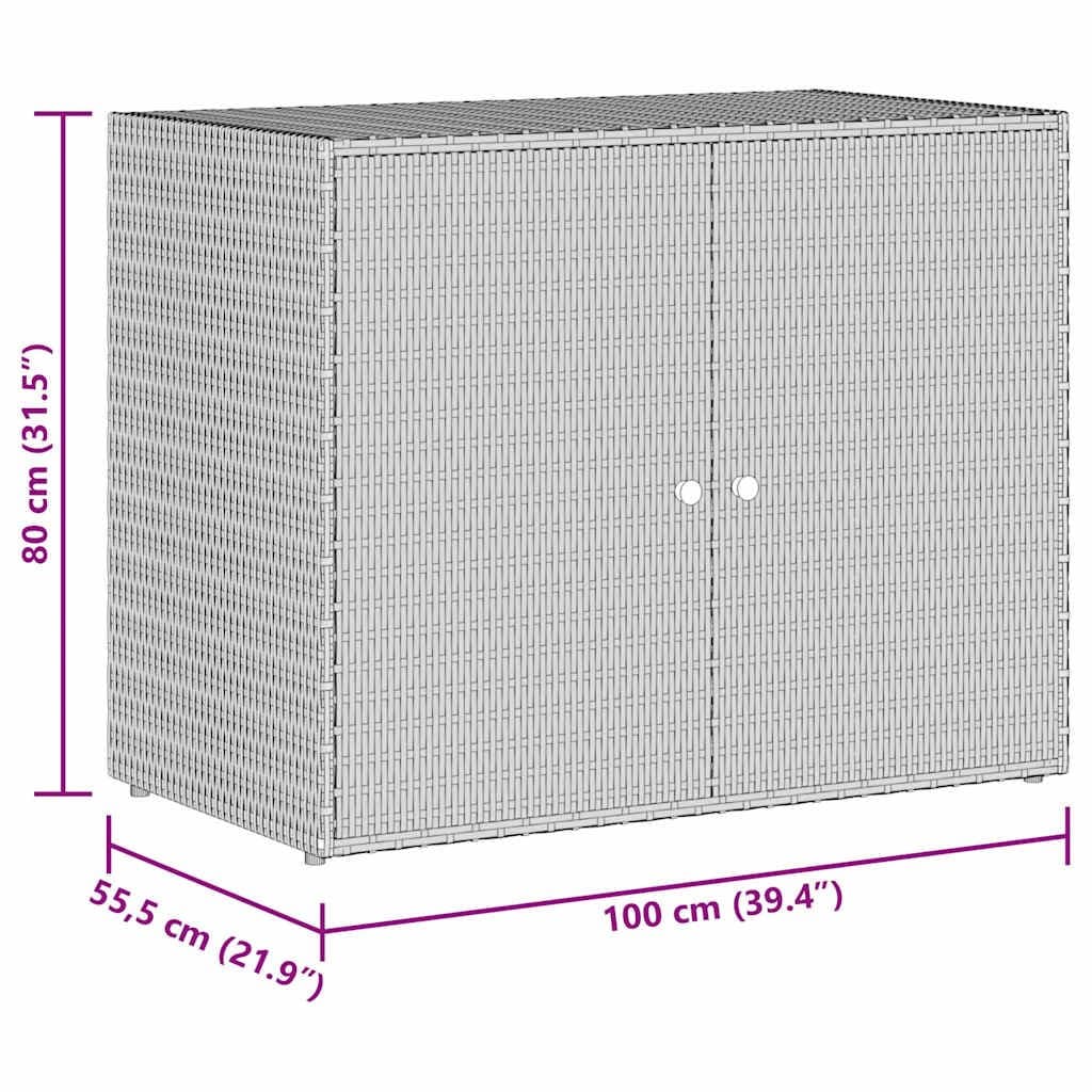 Grey Garden Storage Cabinet 100x55.5x80cm