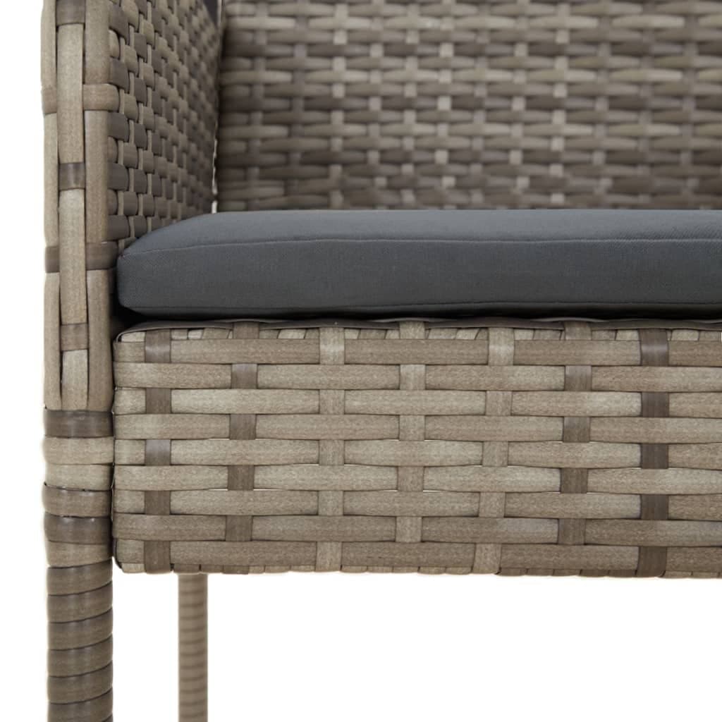 Outdoor Garden Chairs Grey Poly Rattan Set of 2