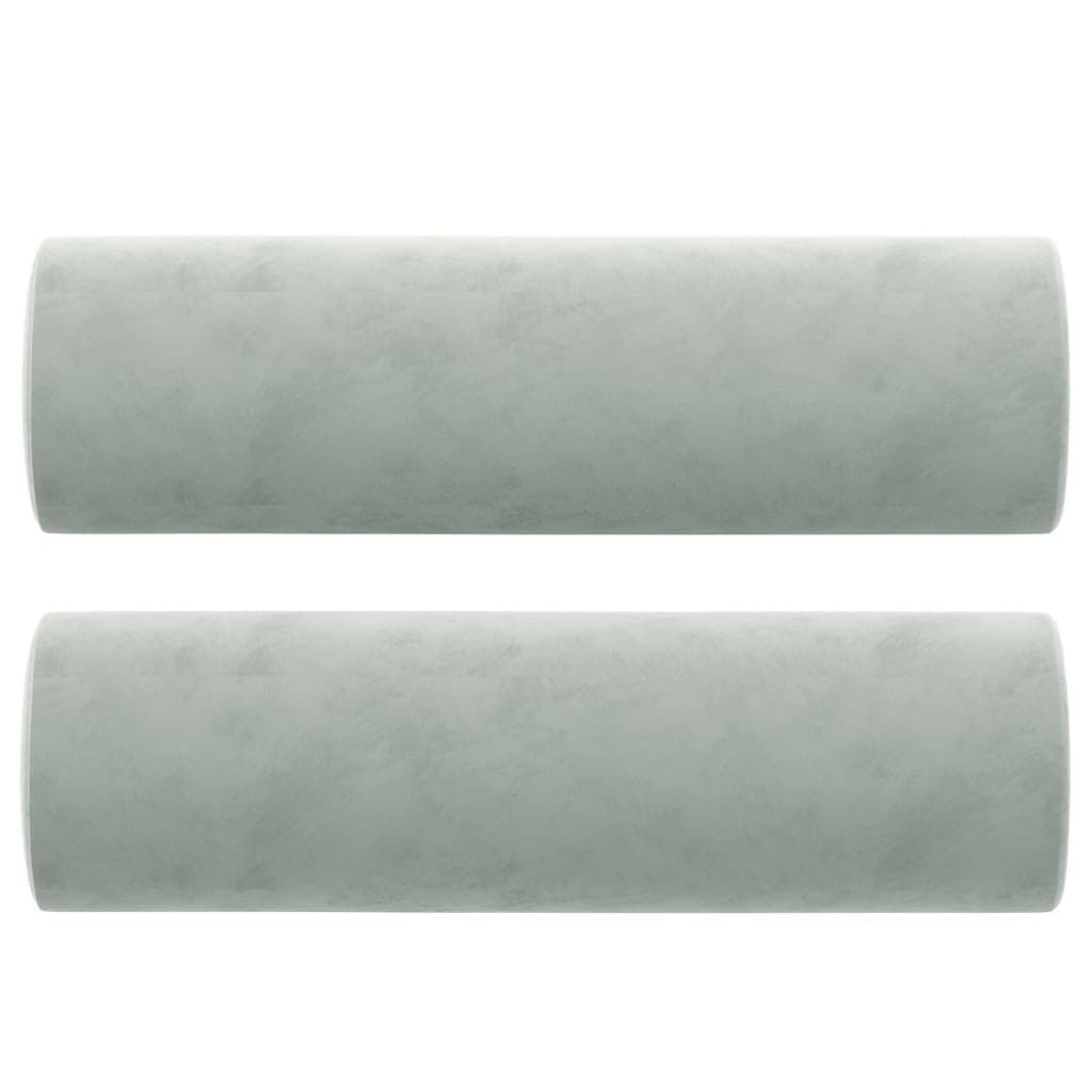3-Seater Sofa with Velvet Cushions in Grey