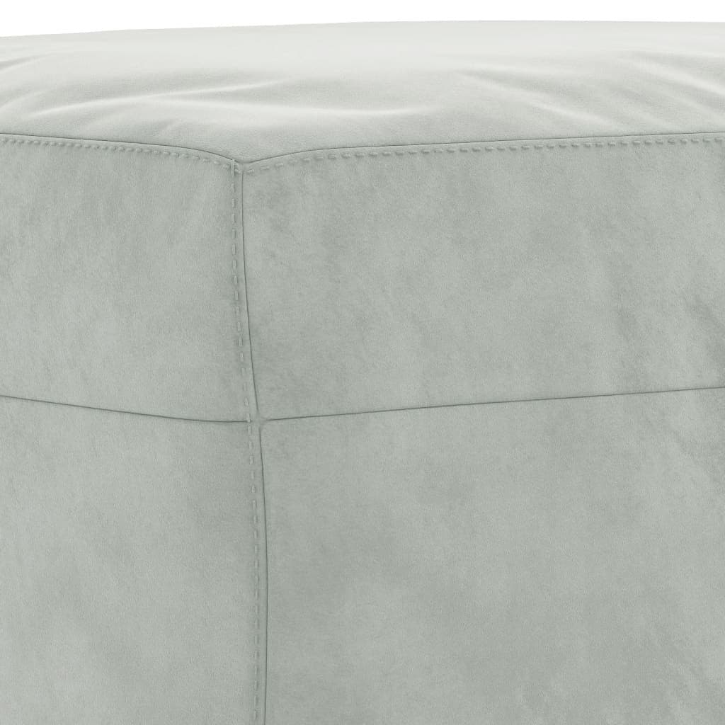 Grey Velvet 3 Piece Sofa Set with Footstool for Living Rooms