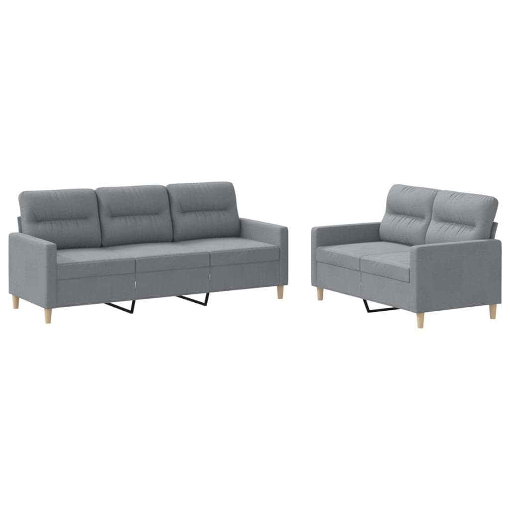 2 Piece Grey Sofa Set for Living Rooms