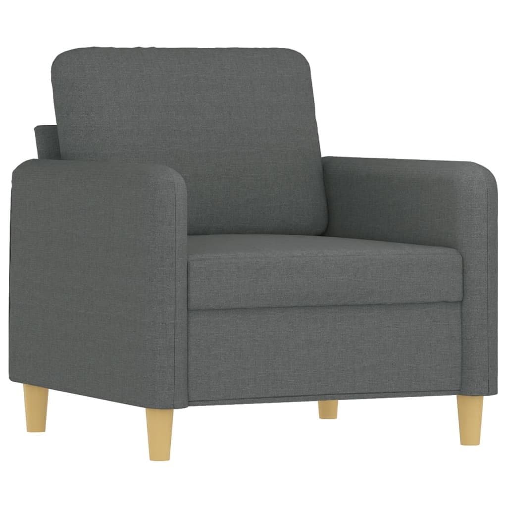 4 Piece Grey Fabric Sofa Set with Pillows
