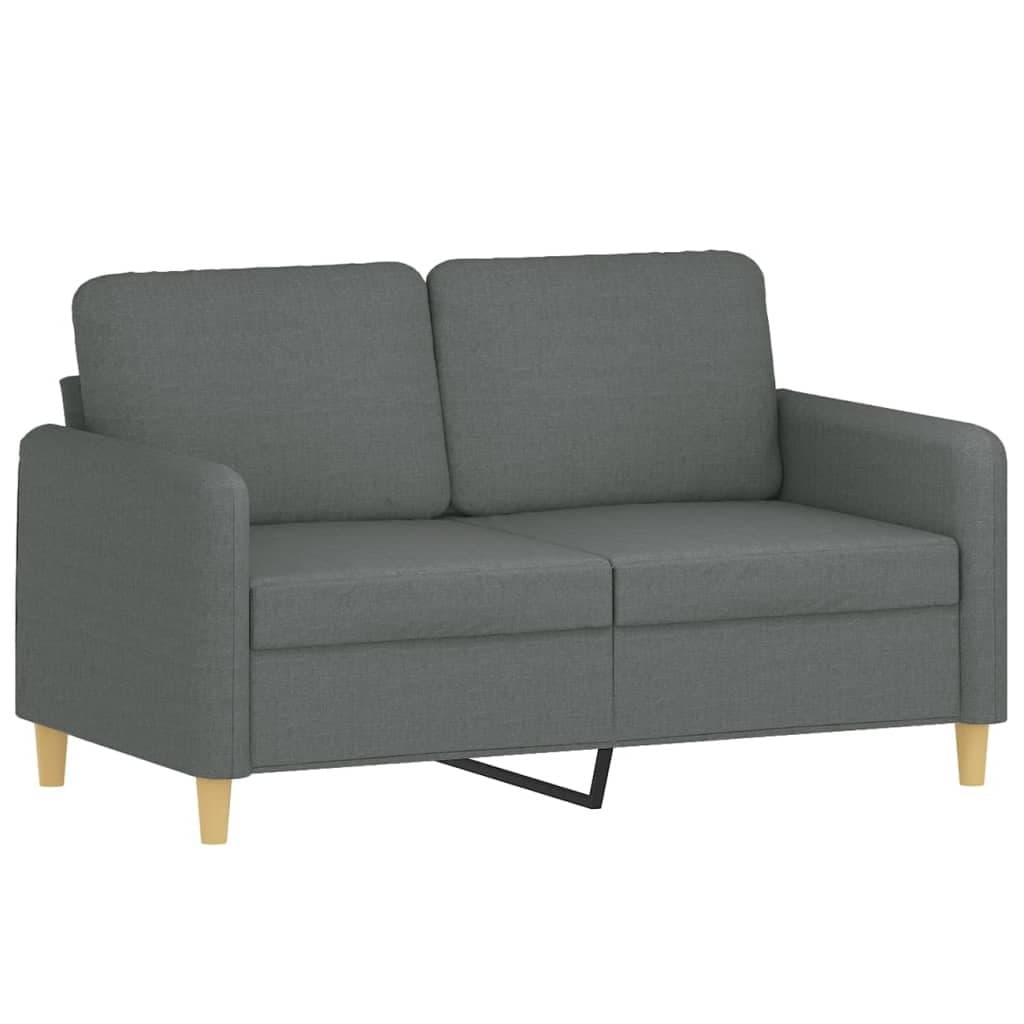4 Piece Grey Fabric Sofa Set with Pillows