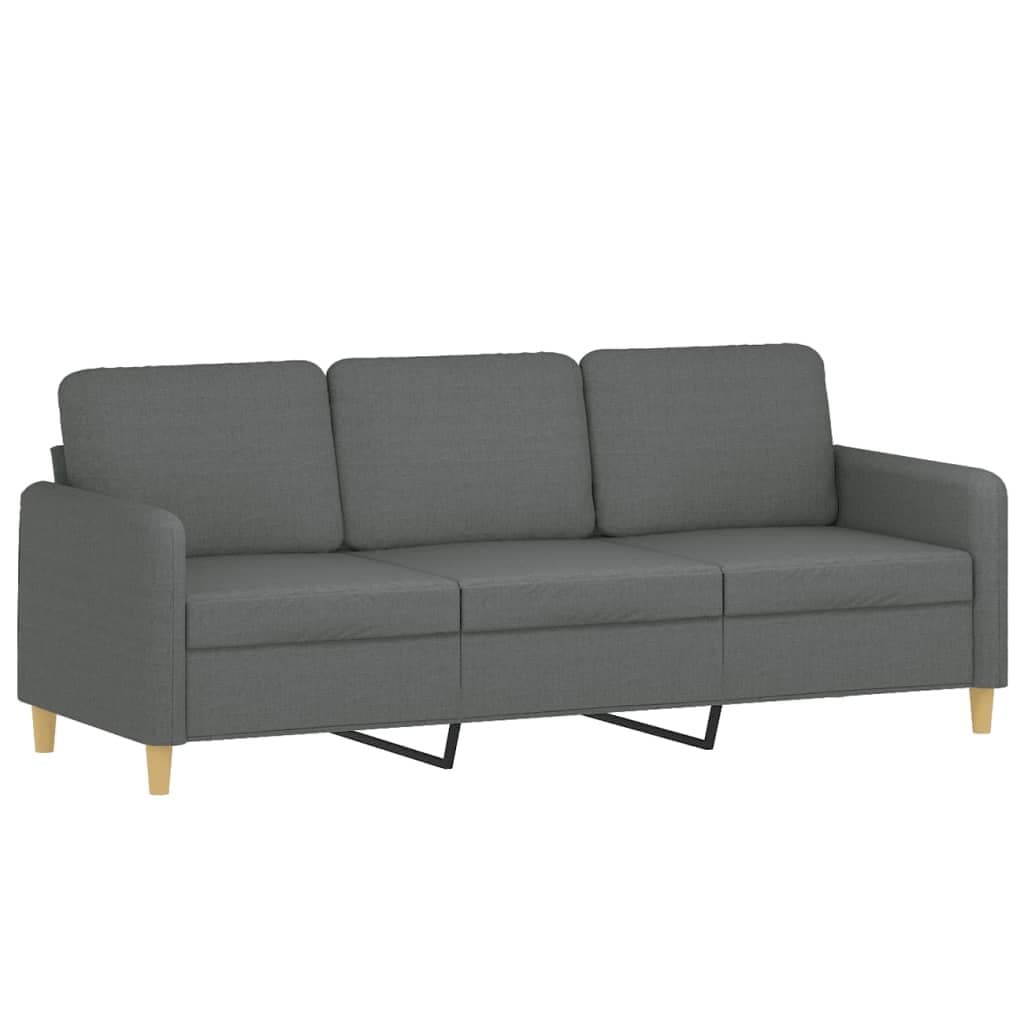 4 Piece Grey Fabric Sofa Set with Pillows